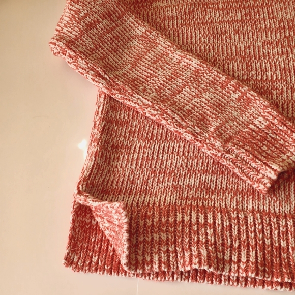 Lucky Brand Women's Dk Pink & White Marled Cotton Sweater size Small - Picture 5 of 5